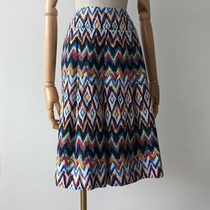 East 5th A-line Cotton Multicolor Chevron Women Skirt Size 8